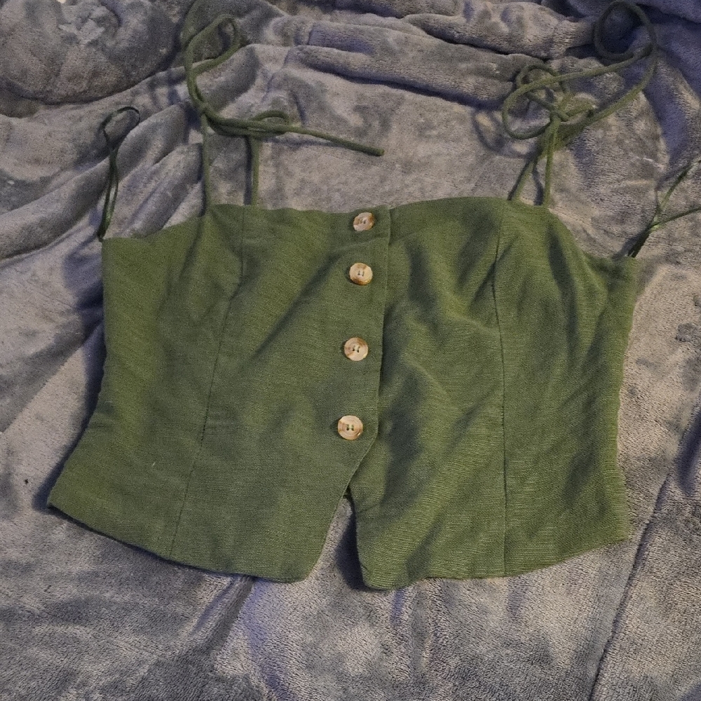 Le Lis Olive Button-Up Camisole